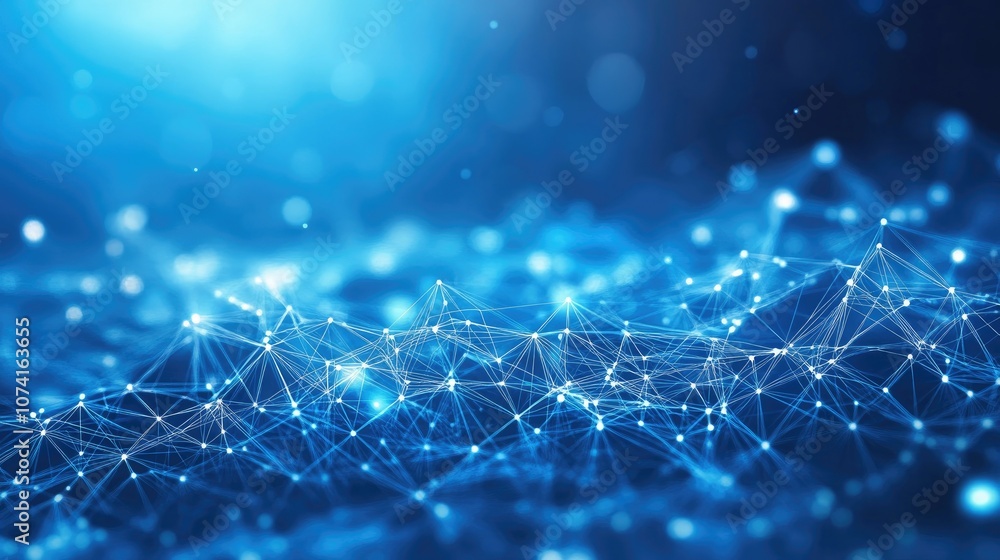 Poster digital circuit line technology on a blue background with ample copy space abstract wallpaper featur