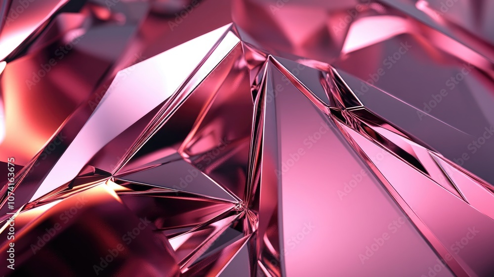 Aufkleber shimmering geometric lines and shapes create a luminous background sleek metallic polygonal design f