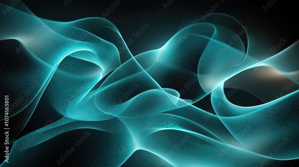Aufkleber abstract background featuring glowing shapes and the concept of polar lights in a dark setting