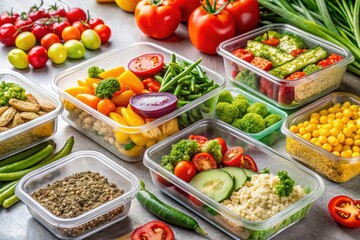 Balanced Meal Prep Containers with Protein, Vegetables, and Grains for Healthy Eating and Nutrition