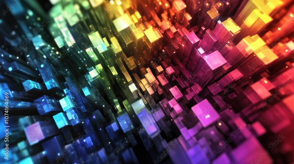 Poster abstract design featuring a spectrum of colors