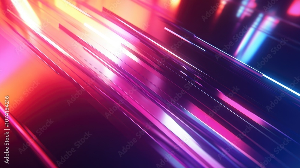 Poster abstract lines background with diagonal colorful rays creating a striped light pattern
