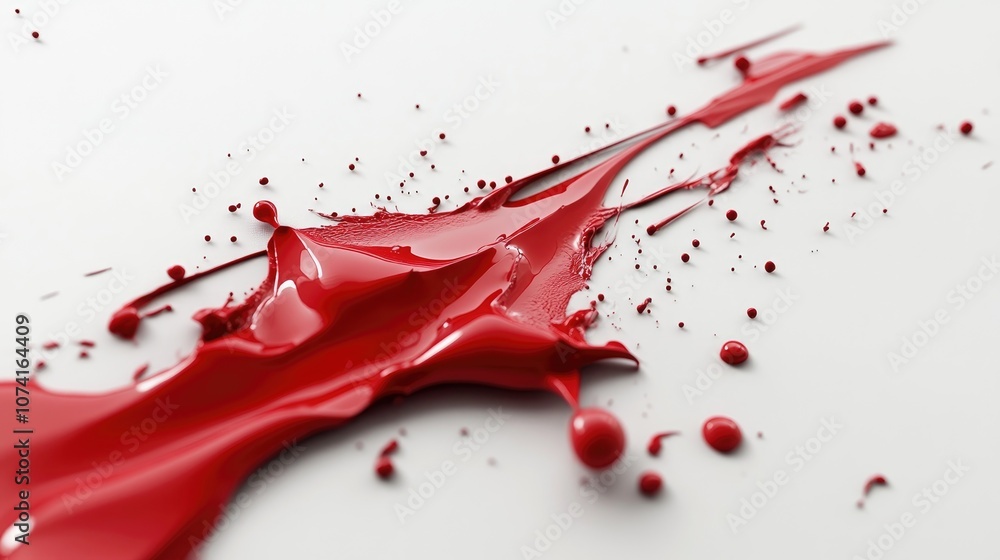Poster red mark on a white surface creating a striking visual contrast perfect for showcasing themes of att