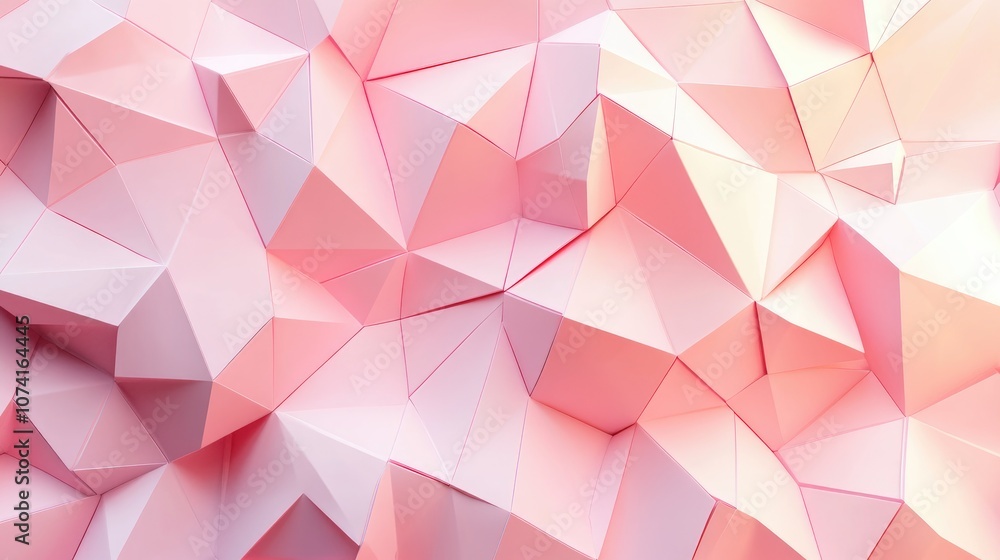 Poster abstract polygonal background with minimalist lines and plexus digital illustration featuring pink g