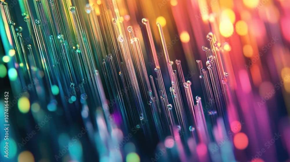 Poster vertical lines with a colorful blurred background