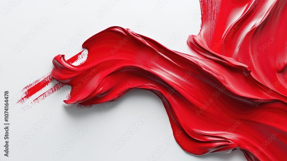 Poster red mark on a white surface creating a striking visual contrast perfect for showcasing themes of att