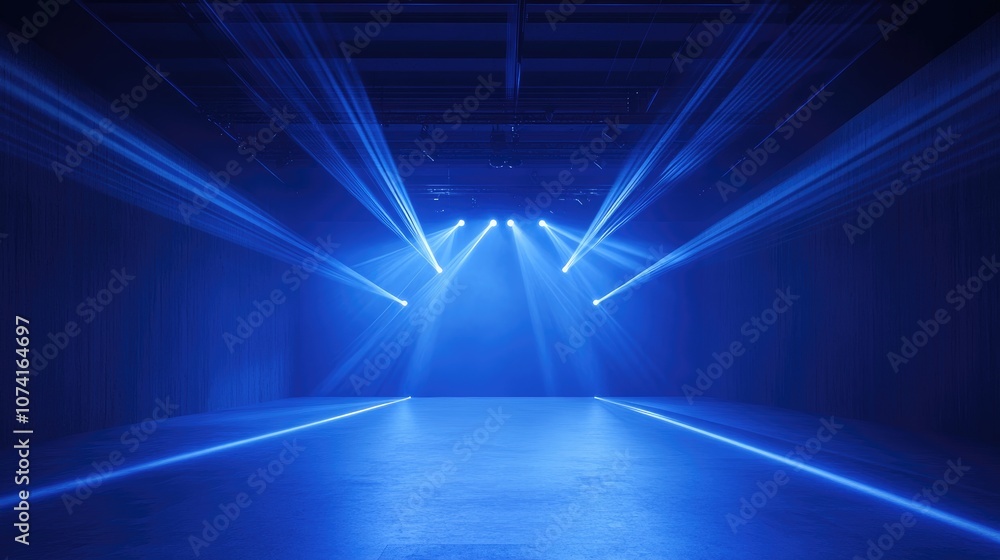 Poster abstract dark background featuring lines and spotlights with neon lighting creating a nighttime ambi