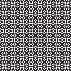 Obraz premium Seamless monochrome vector textures, black and white abstract geometric patterns with triangle, square and circle shapes. Design element for textile, print, fabric.