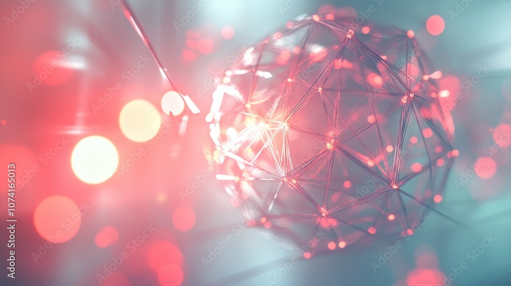 Aufkleber abstract sphere created from interconnected plexus featuring a geometric backdrop with dynamic lines