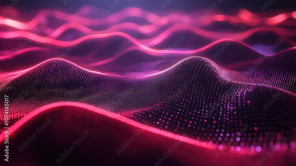 Aufkleber futuristic point background with a dynamic wave exceptional data visualization in 3d rendering