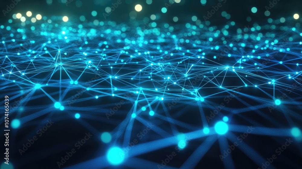 Poster digital technology speed connection with blue and green background showcasing abstract communication
