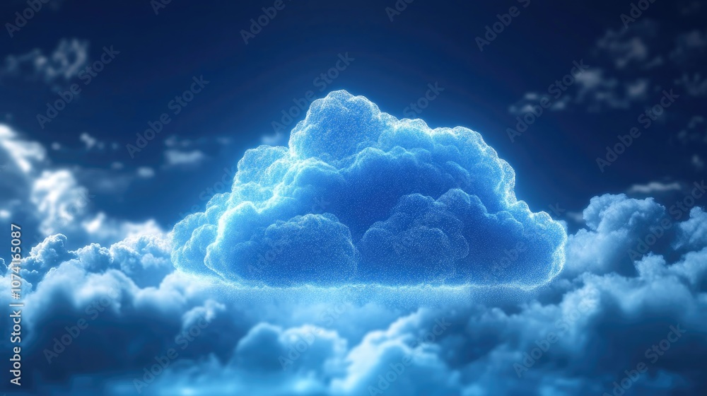 Poster cloud architecture design internet infrastructure concept abstract technology backdrop digital saas 