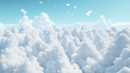 Fototapeta premium Clouds with arrows on a white backdrop