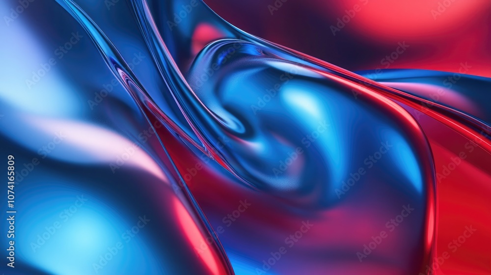 Fototapete blue and red abstract background in 3d cartoon rendering