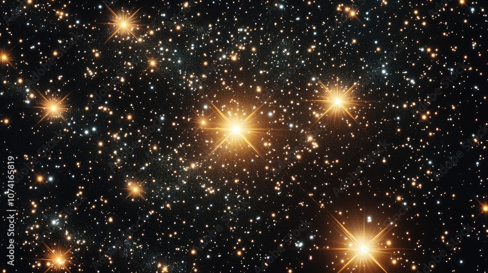 Fototapete 2d illustration featuring a 3d cartoon rendering a realistic star pattern background in deep interst