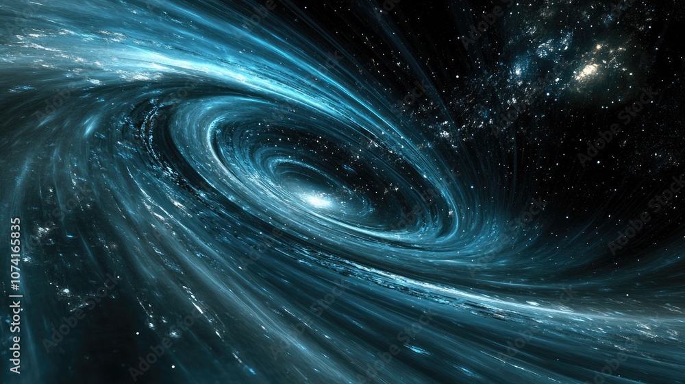 Poster Abstract science fiction background concept of outer space and time travel in 3D cartoon rendering