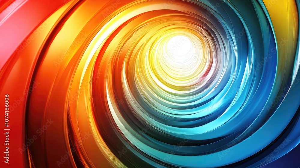 Aufkleber Colorful light illuminates a beautiful abstract texture circle in this 3D cartoon rendering Ideal for design background patterns this image features a macro photography perspective