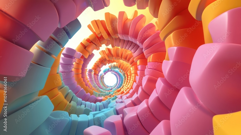 Canvas Prints fractal depiction of a colorful abstract background in 3d cartoon style