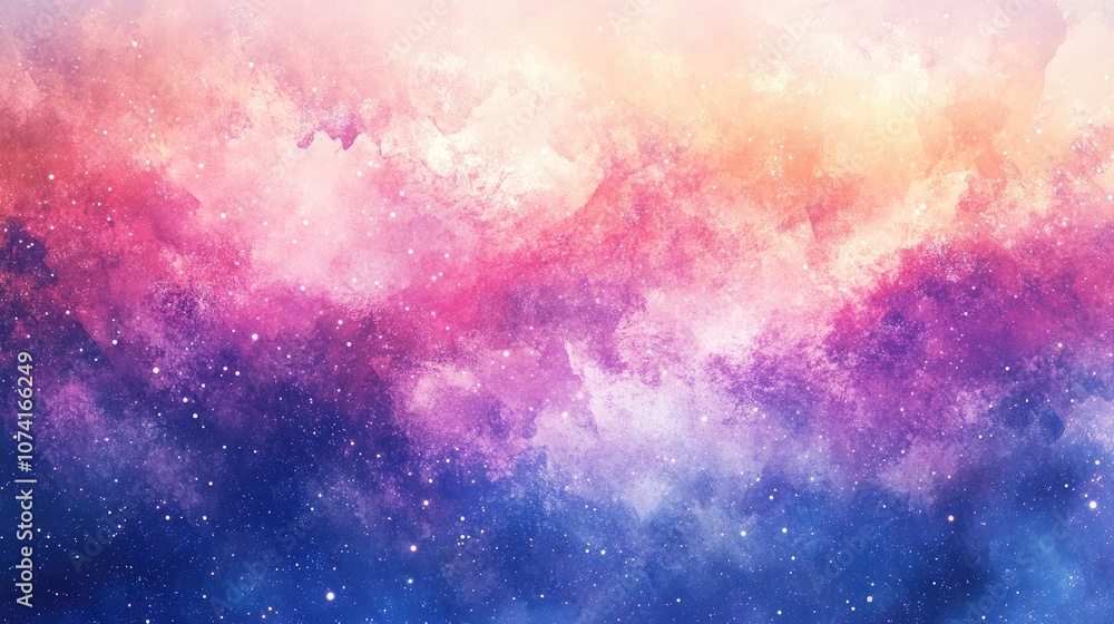 Poster blurred image of a star field in galaxy space with nebula created with 3d cartoon rendering abstract