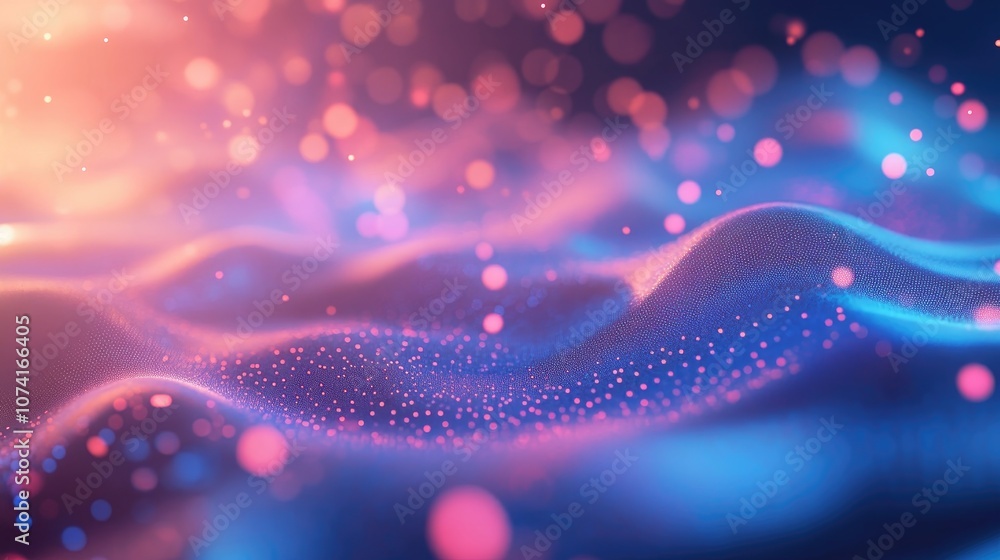 Poster Abstract light bokeh background in 3D cartoon style rendering