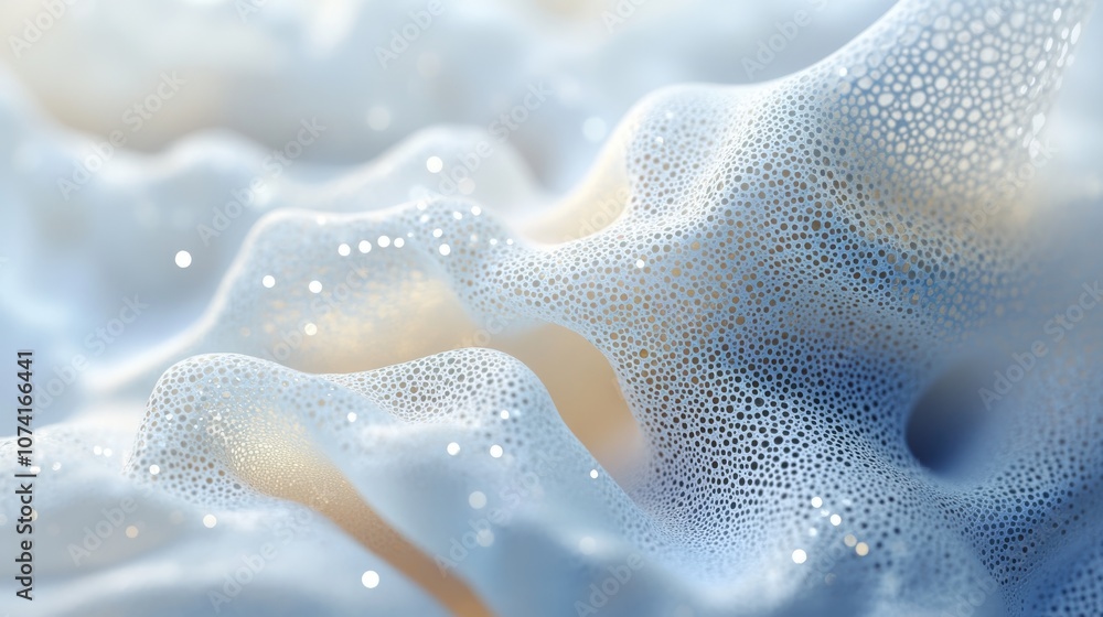 Poster Abstract texture with a light bokeh background in 3D cartoon rendering