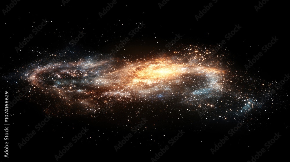 Aufkleber 3d rendering of a colorful galaxy in space showcasing the beauty of the universe with a cloud of sta