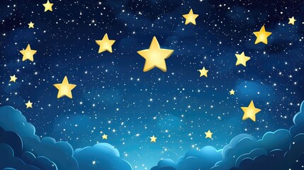 Fototapeta premium 3D cartoon depiction of a starry night sky filled with numerous stars in the background