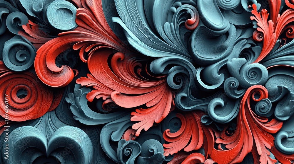 Poster abstract contemporary design in 3d cartoon rendering for background scarf pattern texture suitable f