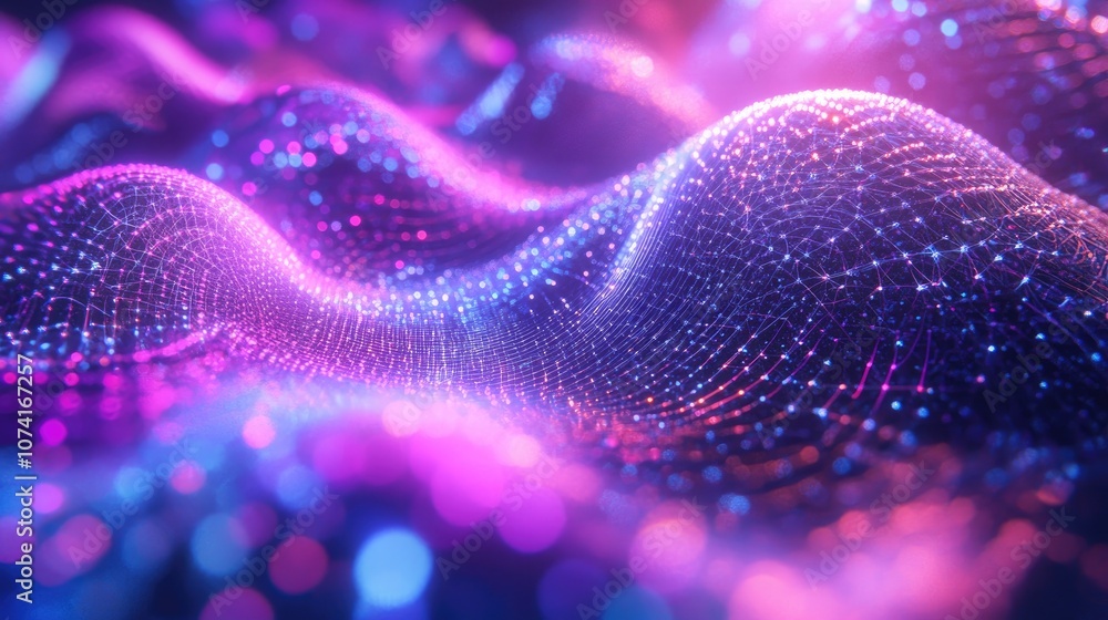 Aufkleber Abstract fractal forms depicted in a 3D cartoon rendering focusing on the themes of nuclear physics and graphic design The surreal design features a geometric sacred futuristic quantum digital hol