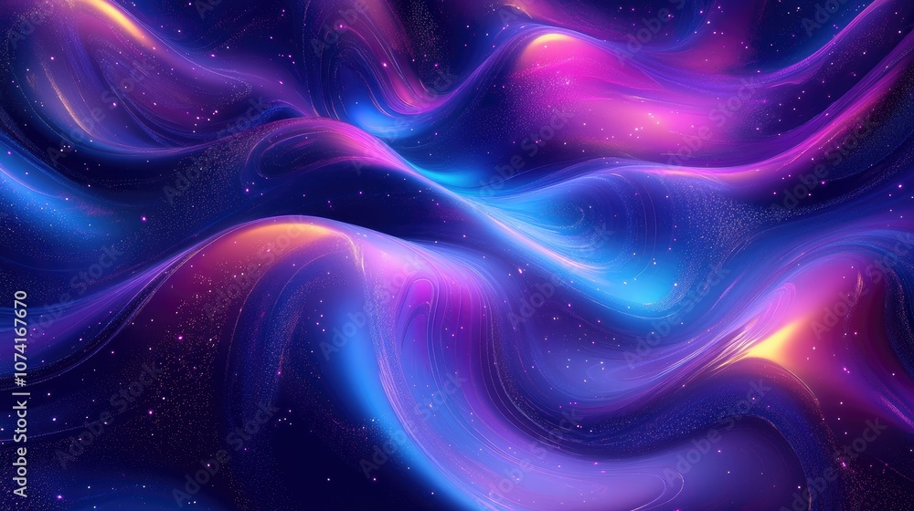 Aufkleber space abstract background in 3d cartoon rendering digital art of a fantasy universe