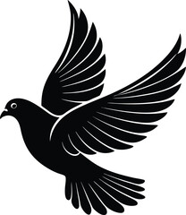 Dove Is Flying Vector art, illustration with a plane icon logo