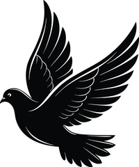 Dove Is Flying Vector art, illustration with a plane icon logo