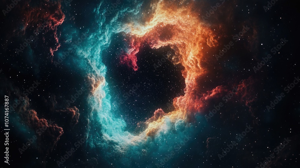 Poster High definition star field background featuring a 3D cartoon rendering of deep space Colorful starry outer space background texture