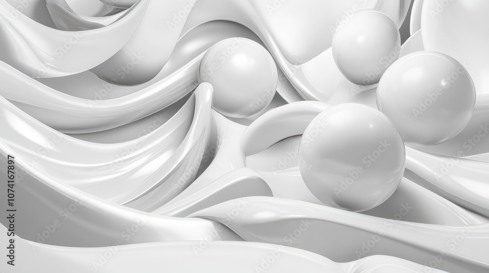 Poster Abstract monochromatic background in a 3D cartoon rendering