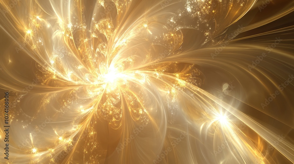 Poster fractal light background created using 3d cartoon rendering techniques