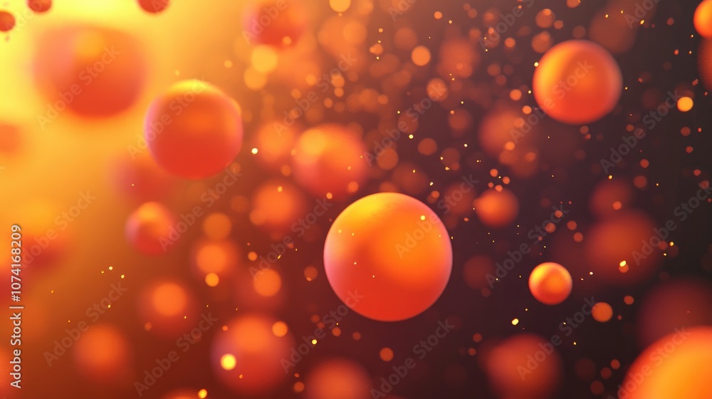 Aufkleber Abstract light bokeh background in 3D cartoon style rendering