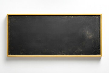 Blank black chalkboard with a wood frame isolated on a white background.