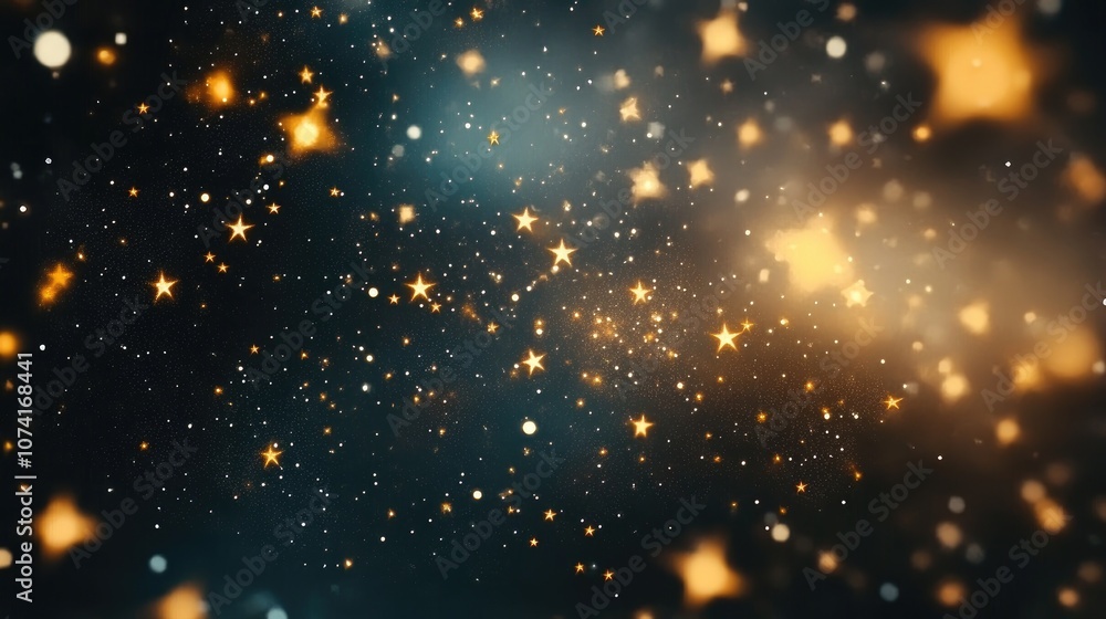 Poster 3D rendering of stars in a galaxy within open space in a cartoon style