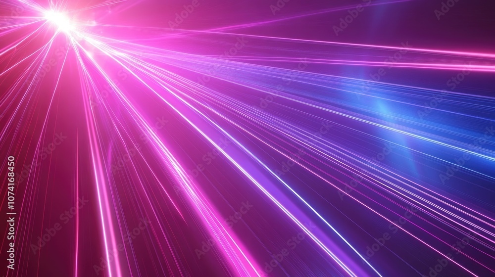Poster Abstract background featuring glowing lines neon lines and laser beams in a futuristic technological style created in 3D cartoon rendering