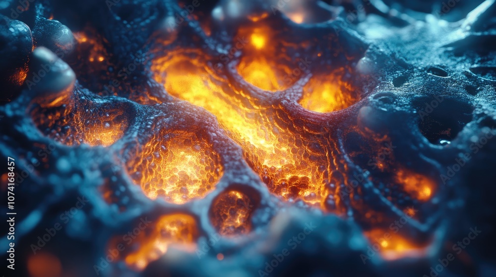 Poster Fractal light background in 3D cartoon rendering