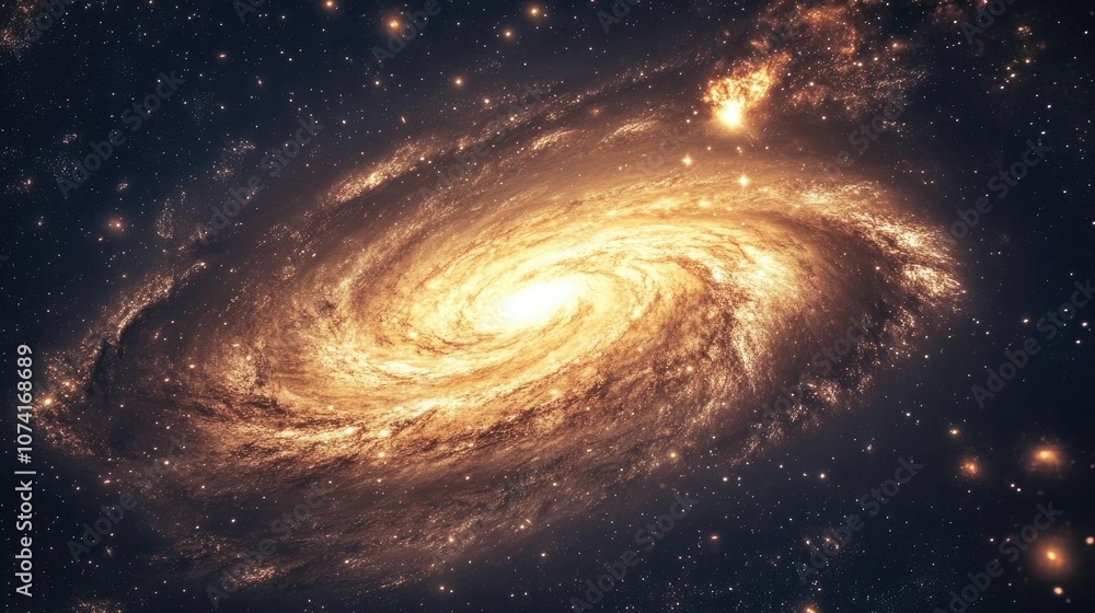Poster galaxy in deep space rendered in 3d cartoon style showcasing the beauty of the universe