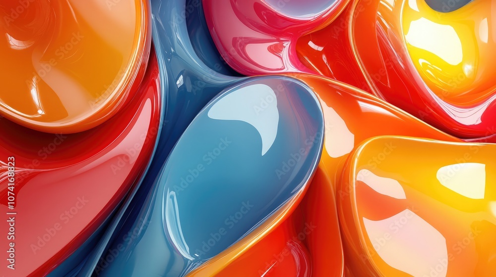 Poster Abstract colorful background in 3D cartoon style rendering