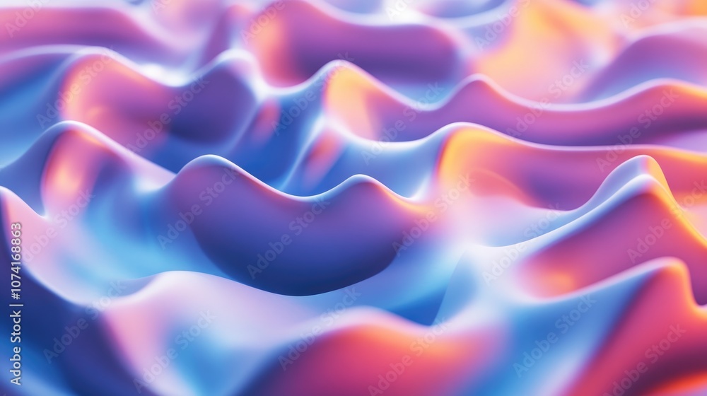 Aufkleber Wavy abstract background for science and technology concepts in 3D cartoon rendering