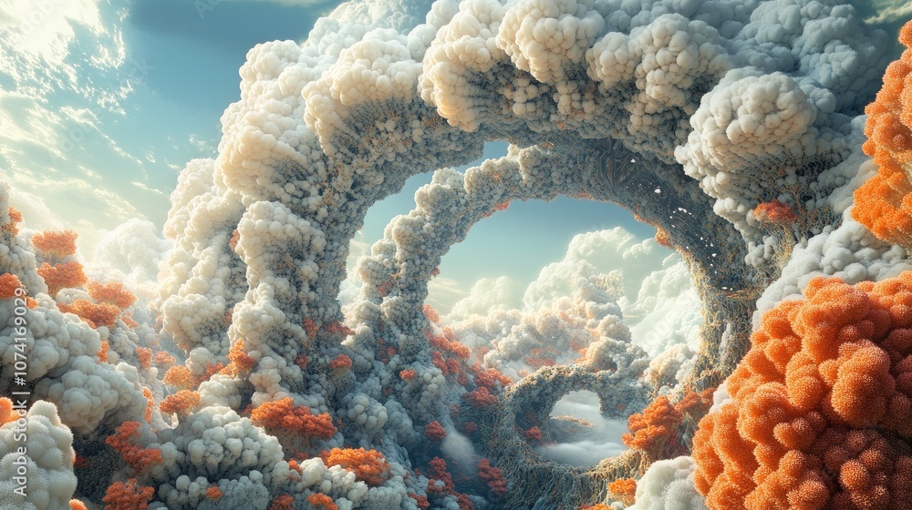Poster fractal in 3d cartoon rendering
