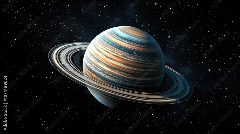 Aufkleber unique planet from space in 3d cartoon rendering