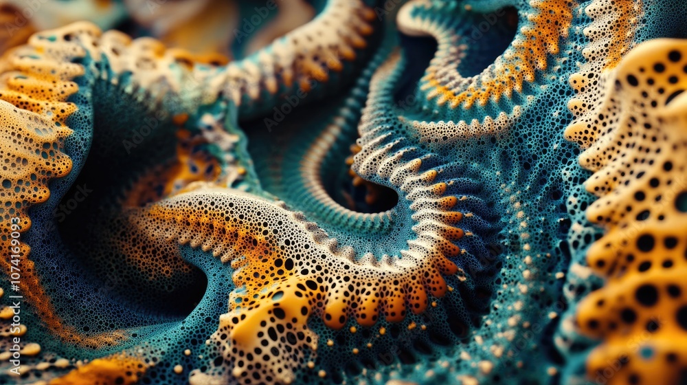 Leinwandbilder Abstract fractal patterns and shapes in 3D cartoon rendering Fractal texture for prints