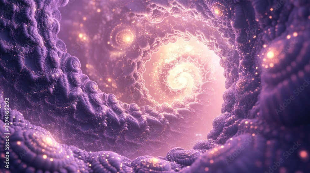 Poster Galaxy fractal in a 3D cartoon rendering featuring a star explosion and spiral elements