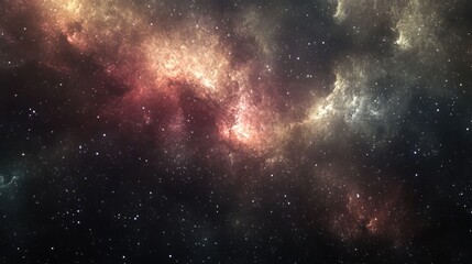 Cartoon rendering in 3D of galaxies and nebulae in outer space