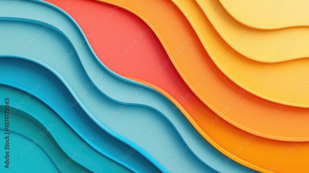 Poster Colorful background template with gentle classic texture for graphic design works featuring a 3D cartoon rendering and ample copy space