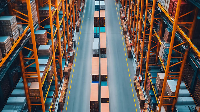 A cross-docking facility with multiple loading bays, showing streamlined processes in logistics management 